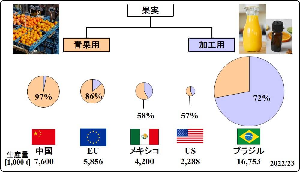 ratio of frech consumption vs for processing_2022